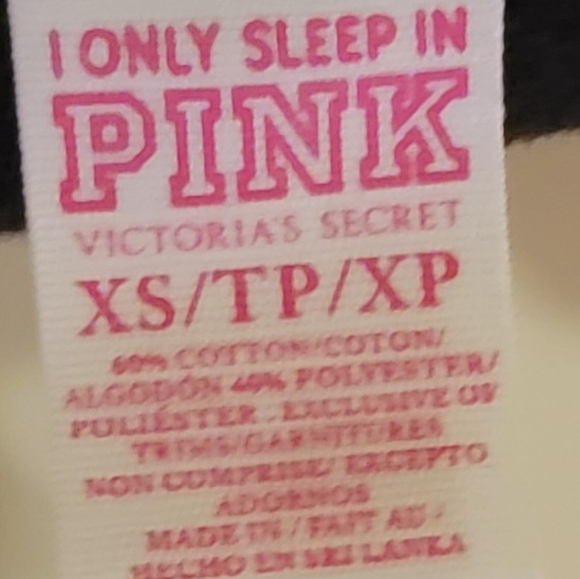 PINK VS Glitter Spellout Vintage Pajama Sweatshirt - Picture 5 of 5